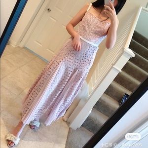 Sandro Pink Lace Maxi Dress